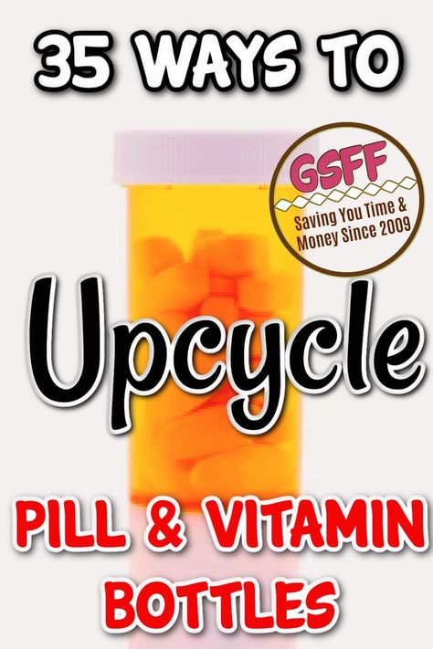 🌱 Reduce, reuse, and recycle! Check out these 35 genius ways to upcycle your old pill and vitamin bottles! ♻️💊 https://groceryshopforfree.com/repurpose-empty-pill-vitamin-bottles/ #GSFF #saving #debtfreeliving #nodebt #family #finance #savingstips #savingsplan #moneysaving #savingmoneyisfun #financialpeace #moneymatters #savingplan Old Pill Bottle Repurpose, Empty Pill Bottle Crafts, Reuse Pill Bottles, Medicine Bottle Crafts, Pill Bottle Crafts, Reuse Crafts, Setting Up A Budget, Pill Bottle, Reuse And Recycle