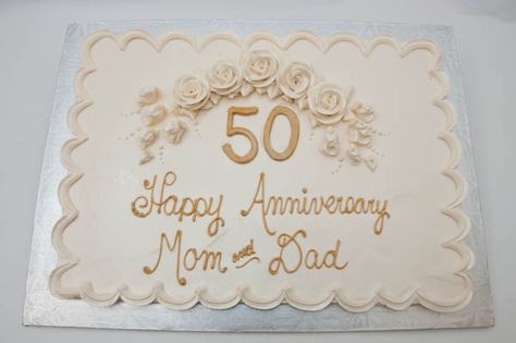 50th Anniversary Sheet Cake Ideas, 50th Wedding Anniversary Sheet Cakes, 50th Anniversary Sheet Cakes, Anniversary Cake Designs, 50th Wedding Anniversary Cakes, 50th Anniversary Cakes, Wedding Anniversary Decorations, Sheet Cake Designs, 50th Wedding Anniversary Party