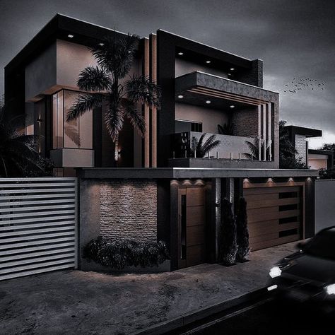 Pin by Angelique A on homes | Modern exterior house designs, Modern house facades, Modern house exterior Modern House Dark Exterior, Bloxburg Black House Ideas, Modern Mafia House, Dark Modern House Exterior Bloxburg, Dark Modern Mansion Bloxburg, Dark Modern Bedroom Bloxburg, Bloxburg House Ideas Dark Modern, Bloxburg Dark House, Dark Modern Bloxburg