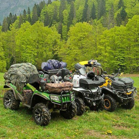 Loaded and ready for some ATV Camping Atv Camping, Atv Gear, Small Vehicles, Motorcycle Camping Gear, Atv Trailers, Moto Car, Atv Riding, Bug Out Vehicle, Motorcycle Camping