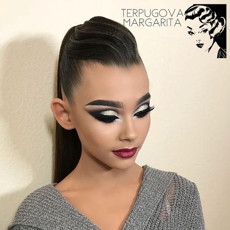 Dance Makeup Tutorial, Ballroom Competition Makeup, Dancesport Makeup, Dancing Hairstyles, Comp Makeup, Dance Competition Makeup, Latin Makeup, Recital Makeup, Ballroom Makeup