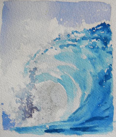 Original Watercolor Landscape Big Curl Wave by WillSpencerStudio Watercolor Wave, Watercolor Water, Watercolor Ocean, Watercolour Inspiration, Wave Painting, Cat Air, 수채화 그림, Wave Art, Surf Art