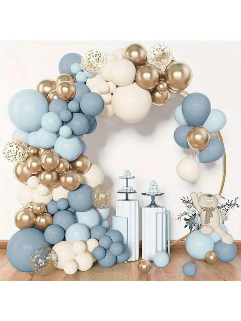 100pcs Vintage Blue Sand White Gold Latex Balloons Garland Arch Kit For Birthday Wedding Bridal Party Outdoor Background Home Bar Decor Supplies Multicolor    Latex     Event & Party Supplies, size features are:Bust: ,Length: ,Sleeve Length: Outdoor Background, Background Home, Orange Balloons, Garland Arch, Party Outdoor, Home Bar Decor, Wedding Bridal Party, Arch Kit, Blue Balloons