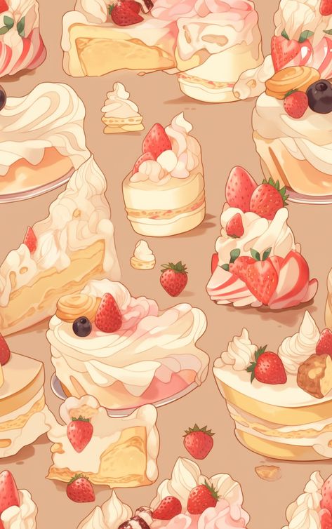 Dessert wallpapers for phones, 864 x 1376 pixels. Cookie Wallpaper Aesthetic, Dessert Wallpaper, Pastel Gamer, Cute Food Wallpaper, Desert Aesthetic, Oc Board, Food Wallpaper, Phone Stuff, Cute Food