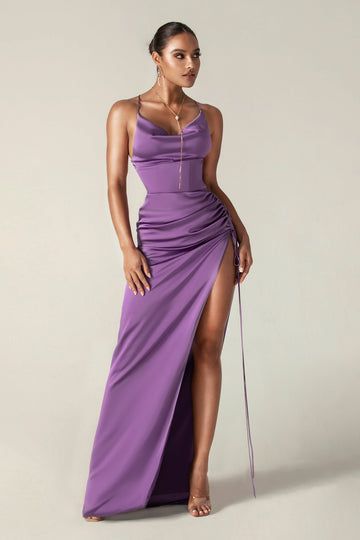 Reva Cowl Neckline Sheath Backless Maxi Dress (Purple) Maxi Vestidos, Purple Maxi, Backless Maxi Dress, Maxi Dress Sale, Long Maxi Skirts, Backless Maxi Dresses, Cowl Neckline, Dress Purple, Necklines For Dresses