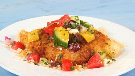 40+ Best Greek Recipes | MyRecipes Panko Fried Chicken, Chicken Orange, Easy Mediterranean Recipes, Fried Chicken Cutlets, Chicken Cutlet Recipes, Chicken Cutlet, Orange Things, Greek Salad Recipes, Feta Dip