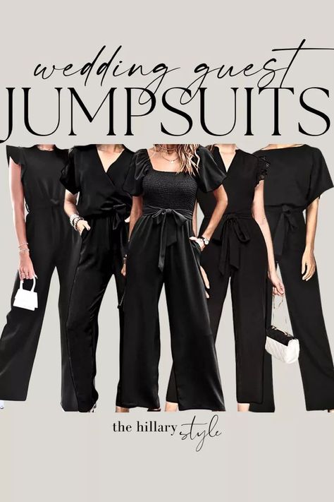 Amazon Black Wedding Guest Jumpsuits! Each of these Jumpsuits can be dressed up or down this summer! Perfect looks for Graduation and Weddings! Amazon, Amazon Fashion, Amazon Fashion Finds, Jumpsuit, Romper, Linen Jumpsuit, Summer Fashion, Vacation Fashion, Look for Less, LBD, Concert Fashion, Graduation Fashion, Vacation Fashion, Bachelorette Party, Bridal Party Fashion, Black Jumpsuit, Black Romper Black Jumpsuit Wedding, Wedding Guest Jumpsuits, Black Wedding Guest, Jumpsuit Wedding Guest, Jumpsuit Wedding, Jumpsuit For Wedding Guest, Graduation Style, Concert Fashion, Wedding Jumpsuit