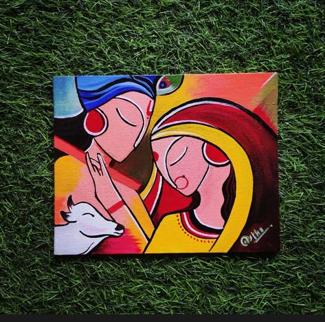 Radha Krishna Painting, Ganesh Art Paintings, Modern Art Canvas Painting, Beautiful Art Paintings, Easy Canvas Art, Abstract Art Painting Diy, Art Painting Gallery, Painting Art Lesson, Modern Art Paintings