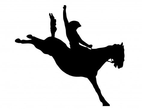 Black silhouette of a bucking bronco horse rider clipart Bronco Horse, Bucking Bronco, Cowboy Rodeo, Cowboy Horse, Clipart Free, Event Page, Black Silhouette, Stencil Crafts, Free Clipart