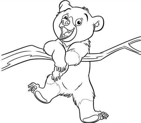 Brother Bear Coloring Pages - Best Coloring Pages For Kids Brother Bear Tattoo, Disney Sleeve, Inkscape Tutorials, Family Coloring Pages, Disney Font, Bear Tattoos, Brother Bear, Bear Drawing, Bear Coloring Pages