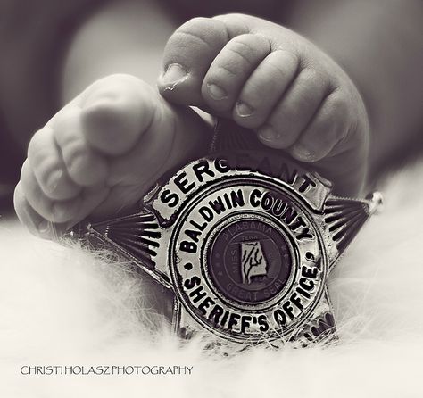 :-) Natalie HAS to do this one day!! Police Baby Pictures, Newborn Police, Police Baby, Deputy Wife, Maternity Ideas, Newborn Pics, Photo Shoot Ideas, Announcement Ideas, Baby Sleep Problems