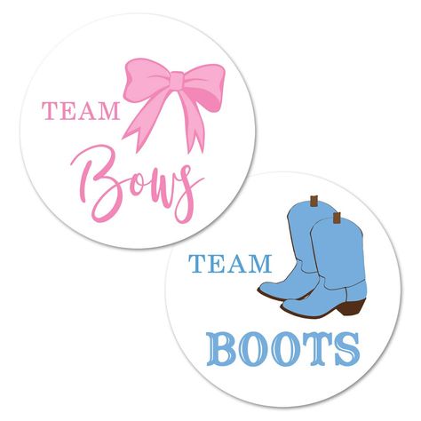 Boots Or Bows Gender Reveal Ideas, Boots And Bows Gender Reveal Decorations, Gender Reveal Decorations Diy, Boots Or Bows Gender Reveal, Gender Reveal Stickers, Bows Gender Reveal, Gender Reveal Baby Shower Themes, Baby Gender Reveal Party Decorations, Bow Gender Reveal