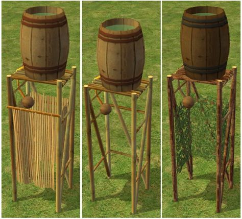 Mod The Sims - Shipwreck Shower Sims Memes, Barrel Sink, Sims Challenge, Sims Medieval, Sims 4 Tsr, Sims 4 Challenges, Bright Color Schemes, Sims Games, Sims Four