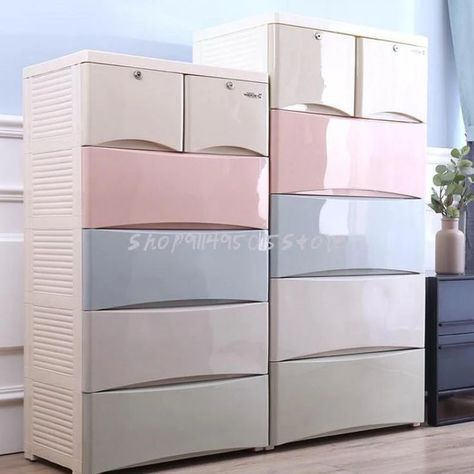 Extra Large Thick Drawer Storage Cabinets Children's Clothes Multi-layer Lockers Baby Wardrobe Chest Of Drawers Cute Drawers, Aesthetic Cabinet, Cabinet For Clothes, Cute Cabinet, Baby Rack, Penyimpanan Makeup, Baby Wardrobe, Pastel Room Decor, Interior Architecture Drawing