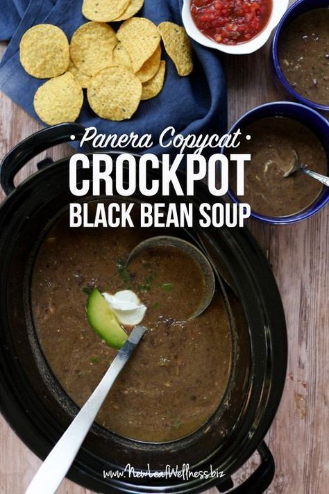 Panera Black Bean Soup, Soup Panera, Risotto Dinner, Crockpot Vegetarian, Soup Recipes Healthy Crockpot, Panera Copycat, Dinner Videos, Asian Dinner, Baby Dinner