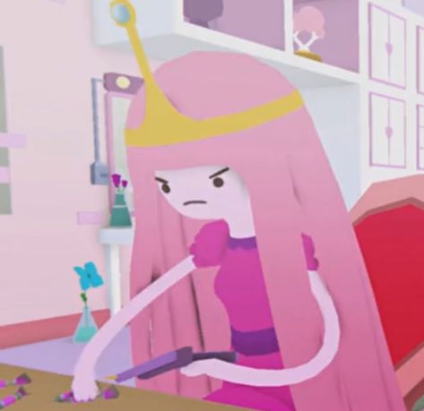 Pink Hair Character Cartoon, Princess Bubblegum Pfp, Princess Bubblegum Icons, Chibi Artstyle, Cloud And Tifa, Zen Moments, Im A Princess, Finn The Human, Jake The Dogs