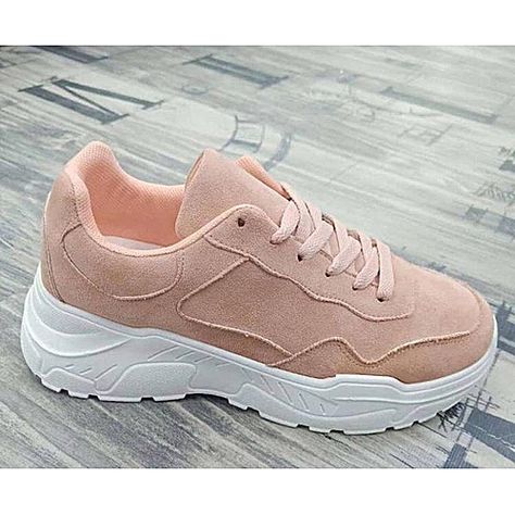 Ladies Peach Sneaker Peach Sneakers, Peach Shoes, Lace Sneakers, Wedge Sneakers, Footwear Design Women, Sneaker Wedge, Sneakers Online, Brooks Sneaker, Women's Sneakers