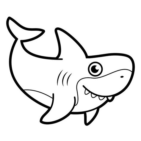 Minion Coloring Pages, Shark Drawing, Sharks For Kids, Cartoon Drawings Of Animals, Teddy Bear Clipart, Shark Coloring Pages, Fish Coloring Page, Easy Animals, Drawing Clipart