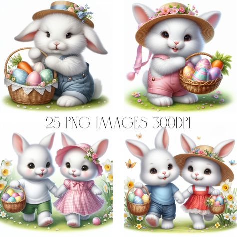 Easter Clipart Cute, Bunny Clip Art, Easter Bunny Clipart, Cute Bunnies, Easter Clipart, Cute Easter Bunny, Easter Bunnies, Mugs Stickers, Create Invitations