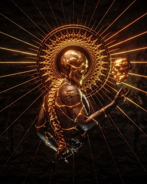 Black And Gold Aesthetic, Arte Punk, Psy Art, Modelos 3d, Gold Aesthetic, Mythology Art, Dark Art Illustrations, Beautiful Dark Art, 문신 디자인