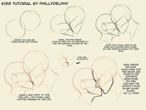 Kiss tutorial 1 (960x720) How To Draw Side Profile Kissing, Side View Kissing Reference, Kiss Side Profile Drawing Reference, How To Draw Lipstick Kiss, Kiss Tutorial Drawing, How To Draw People Kissing Step By Step, How To Draw Two People Kissing, How To Draw Kissing People, Couple Drawing Base Kiss Spicy