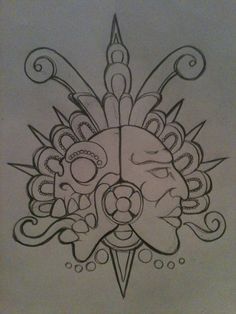 Traditional Chicano Tattoos, Lettrage Chicano, Aztec Warrior Tattoo, Aztec Drawing, Art Chicano, Aztec Artwork, Aztec Symbols, Mayan Tattoos, Aztec Tattoos