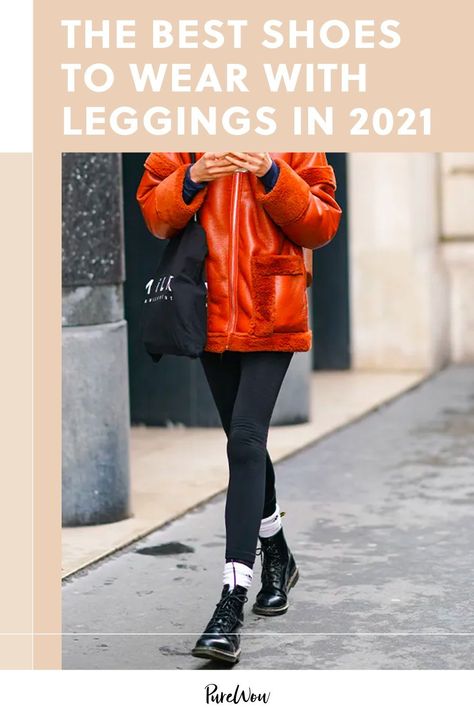 Shoes That Go With Leggings, Shoes To Wear With Leggings Fall Outfits, What Shoes To Wear With Leggings, Shoes To Wear With Leggings, Black Leggings Outfit Fall, Boots With Leggings, Shoes With Leggings, Ankle Boots With Leggings, Leggings Shoes