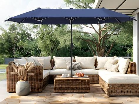 Check out this list My essentials for a beautiful garden and outdoor staging  from influencer-b72286e8 Side Patio, Large Patio Umbrellas, Large Patio, Large Umbrella, Garden Parasols, Outdoor Market, Market Umbrella, Outdoor Umbrella, Patio Umbrellas