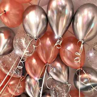 Parties Decorations, Rose Gold Party Decor, Wedding Anniversary Decorations, Birthday Vibes, Ballon Party, Gold Party Decorations, Birthday Roses, Gold Confetti Balloons, Rose Gold Confetti