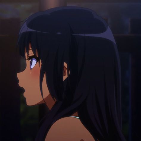 An Anime, A Girl, Black Hair, Hair, Anime, Blue, Clothes, Black