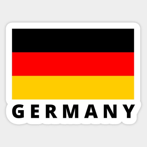 Germany Flag -- Choose from our vast selection of stickers to match with your favorite design to make the perfect customized sticker/decal. Perfect to put on water bottles, laptops, hard hats, and car windows. Everything from favorite TV show stickers to funny stickers. For men, women, boys, and girls. Germany Flag, German Flag, Flag Sticker, Flag Sizes, Flag Design, Kids Magnets, Party Design, Car Windows, Hard Hats