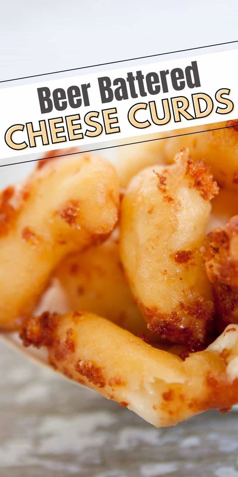 Beer Batter Cheese Curds, Cheese Curd Batter Recipe, Beer Battered Cheese Curds, Cheese Curds Recipe, Cheese Curd, Cheddar Recipes, Fried Cheese Curds, Fair Foods, Fried Cheese