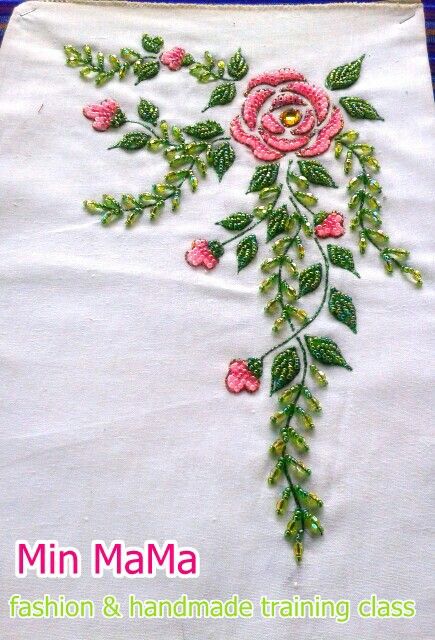 my creation bead embroidery design Beads Work Embroidery Design, Beads Work Embroidery, Work Embroidery Design, Embroidery Stitches Beginner, Hand Beaded Embroidery, Beadwork Embroidery, Beads Work, Bead Embroidery Tutorial, Diy Embroidery Patterns