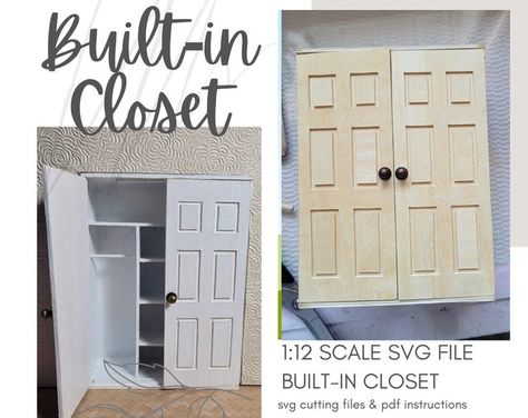 BellaBewitchedMinis - Etsy Miniature Wardrobe, Built In Closet, Mini Wardrobe, House Pantry, Modern Dollhouse Furniture, Miniature Stuff, Doll Closet, Dollhouse Projects, Build A Closet