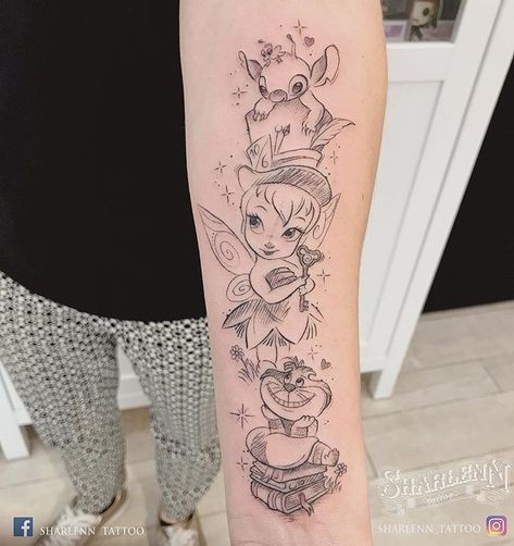 Tiny Disney Tattoo, Disney Stitch Tattoo, Lilo And Stitch Tattoo, Disney Inspired Tattoos, Disney Tattoos Small, Disney Sleeve Tattoos, Stitch Tattoo, Tattoos For Girls, Парные Тату