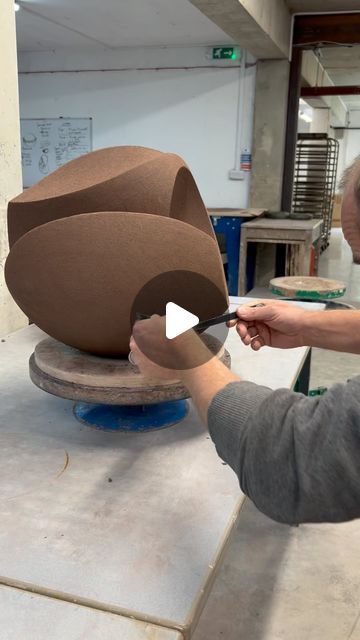 James Oughtibridge Sculpture on Instagram: "Knowing when to stop is never easy especially when the refining process is so addictive but I think I’m there now!  This sculpture is a commission for a spectacular garden in the north of England. Whilst the form and proportions are the most prominent elements at first glance, the movement, texture and tactile qualities are created at the refinement stage. I enjoy perfecting pieces and giving them beautiful surface qualities that have become synonymous with my work.   #ceramics #sculpture #clay #ceramicarts #jamesoughtibridge #yorkshiresculpture #yorkshire #creativity #sculptor #modernart #craft #design #interiordesign #interiors #abstractart #abstract #inspirationalart #britishceramics #studioceramics #ceramicsculpture" Ceramic Sculpture Abstract, James Oughtibridge, Easy Sculpture Ideas, Abstract Clay Sculpture, Textured Ceramics, Contemporary Ceramic Sculpture, Abstract Ceramic Sculpture, Abstract Ceramics, Recycled Sculpture