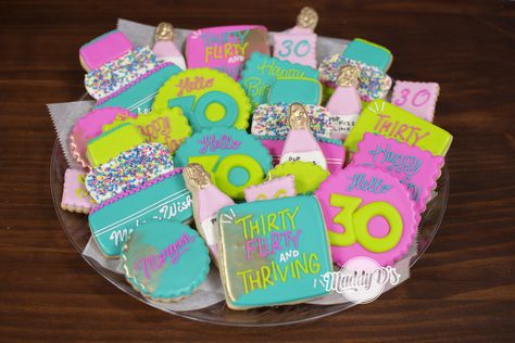 30 Flirty And Thriving Cookies, 30 Flirty And Thriving Cake, 30 Flirty And Thriving, 30s Birthday, 30th Birthday Party Themes, 30th Bday Party, Thirty Flirty And Thriving, Dental Assistant Gifts, 13 Going On 30