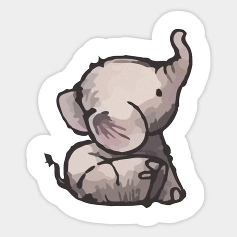 [Cute Series]Baby Elephant -- Choose from our vast selection of stickers to match with your favorite design to make the perfect customized sticker/decal. Perfect to put on water bottles, laptops, hard hats, and car windows. Everything from favorite TV show stickers to funny stickers. For men, women, boys, and girls. Elephant Stickers Printable, Baby Elephant Drawing, Elephant Stickers, Elephant Drawing, Happy Stickers, Girl Stickers, Cute Animal Drawings, Aesthetic Stickers, Baby Elephant