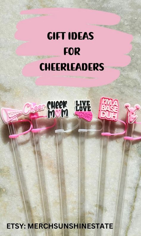 Cheer Gift Straw Topper Stanley Cup Accessories Cheerleader Gift Coach Team Cheerleading Gift Cheer Stanley Topper Cheer Charm Cheer Mom - Etsy Cheer Spirit Gifts Ideas Goodie Bags, Cute Cheer Gifts Diy, Cheer Sister Gift Ideas, Cheer Snack Bags, Cheer Survival Kit Ideas, Cheer Competition Goodie Bags, Cheer Snacks Ideas Goodie Bags, Cheer Baskets Gift Ideas, Cheer Gifts For Team Goody Bags