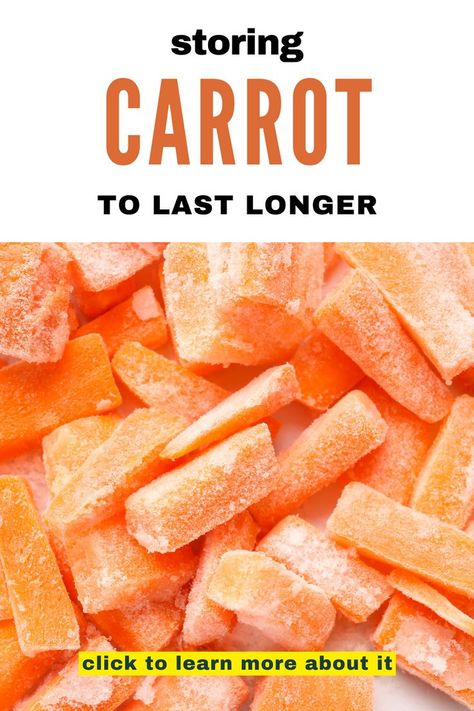 Image of frozen carrots stored  in the freezer to keep them fresh longer. Carrot Storage, How To Store Carrots, Easy Tricks, Storage Tips, Reduce Food Waste, Root Vegetables, Fresh Produce, Simple Tricks, Kitchen Hacks