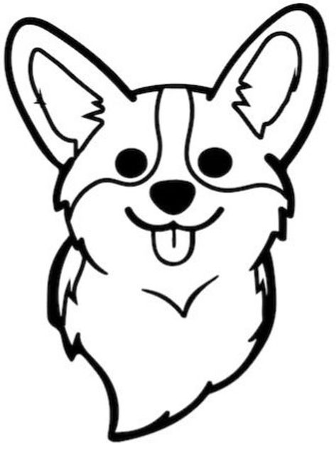 Black and White Corgi SVG. Can be used with cricut, as an outline, sticker, etc. Easy Drawings Black And White, Black And White Simple Drawings, Corgi Outline, Black And White Corgi, Corgi Doodle, Doodle Dog Art, Corgi Clipart, Corgi Svg, Goldendoodle Art