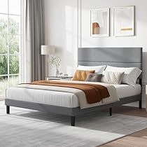 Bed Frame Platform, Headboard Modern, Grey Bed, King Size Platform Bed, Queen Size Platform Bed, Modern Platform Bed, King Size Bed Frame, Wingback Headboard, Queen Size Bed Frames