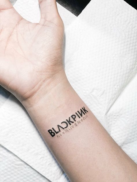 BLACKPINK Tattoo inspiration #Blink #Jennie #Rosé #Lisa #Jisoo #Kpop #blink #blackpink #blackpink #lightstick #killthislove #blackpinklightstick #chaelisa #Squareup #jensoo #duddududdu #edificio #foreveryoung #really #seeulater #Jenlisa #KTL #hopenot #lisoo #bedroom #yg BP #room #decoration #kpop #habitacion  #inspiration Blackpink Tattoo, Tato Nama, Blackpink Lightstick, Kpop Tattoos, Pink Tattoo, White Ink Tattoo, Wrist Tattoos For Guys, Cute Tiny Tattoos, Most Popular Tattoos