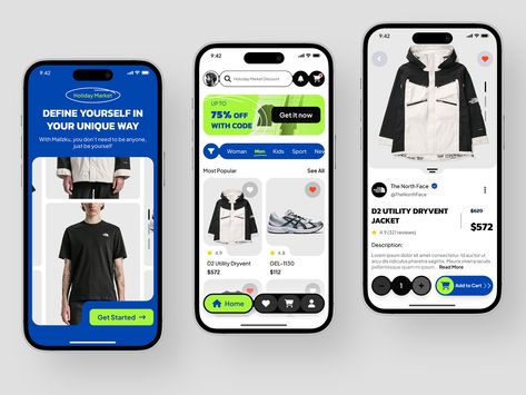 Mallzku- Fashion E-commerce Shopping Mobile App Ecommerce Ui Design, Ux Trends, Mobile App Templates, App Design Layout, Ecommerce App, Desain Ui, Ecommerce Design, Mobile Ui Design, App Template