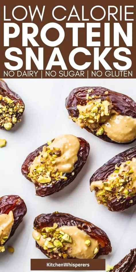 Easy & Healthy Protein Snacks - No Bake, Vegan - Kitchen Whisperers Low Cal Vegan Snacks, Easy Healthy Snakes, Low Sugar High Protein Snacks, High Protein Night Time Snacks, No Sugar Lunch Ideas, Low Calorie Vegan Snacks, Healthy No Sugar Snacks, Vegan High Protein Snacks, Sugar Free Snacks Healthy