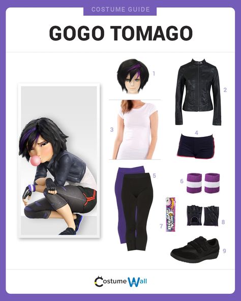 Gogo Big Hero 6 Costume, Big Hero 6 Outfit Ideas, Big Hero 6 Outfits, Gogo Cosplay, Big Hero 6 Costume, Go Go Tomago, Costume Wall, Hero 6 Movie, Disney Character Outfits