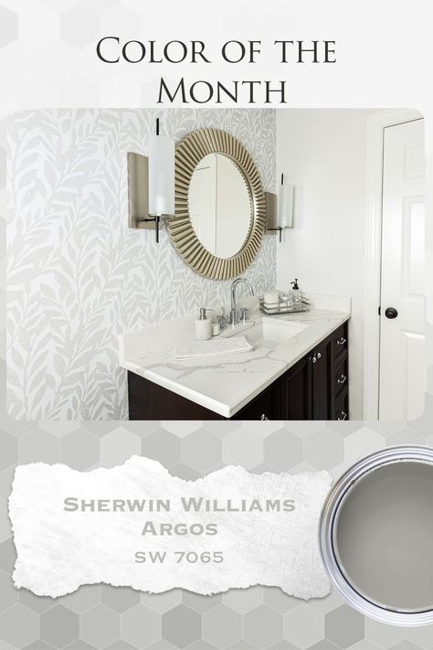 The perfect soft gray paint color for any home - Sherwin Williams Argos SW 7065! Explore Sherwin Williams Argos and how to use this paint color in your home with this comprehensive guide! #paintcolors #paintcolor #graypaintcolor #SherwinWilliams #SherwinWilliamsPaints #SherwinWilliamsPaint #graypaint #paintcolorideas #paintcolorinspo #paintcolorinspiration #neutralhome #neutralhomedecor #homedecorating Sherwin Williams Argos, Argos Sherwin Williams, Color Of The Month, Paint Color Inspiration, Gray Paint, Grey Paint Colors, Sherwin Williams, Paint Color, How To Use