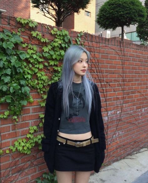 Grey To Blue Hair, Aesthetic Hair Color, Grey Hair Colour, Light Blue Hair, Colour Collection, Pretty Hair Color, Grey Hair Color, Dye My Hair, Hair Dye Colors