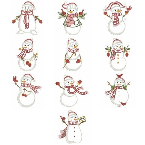 Snowman Embroidery, Hand Embroidery Patterns Free, Vintage Snowman, Pes Embroidery, Embroidery Patterns Free, Embroidery Library, Hand Embroidery Patterns, Custom Embroidery, Embroidery Applique