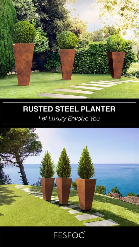 Outdoor Planters, modern planters, large outdoor planters Terraces Gardens, Modern Outdoor Planters, Modern Planters Outdoor, Large Outdoor Planters, Corten Steel Planters, Steel Planters, Modern Planters, Corten Steel, Outdoor Planters